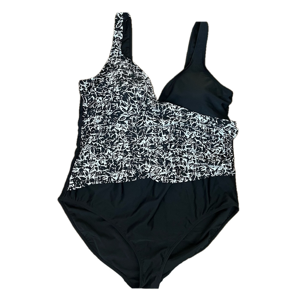 Jaclyn Smith Black & White Print One Piece Swimsuit Sz 20
